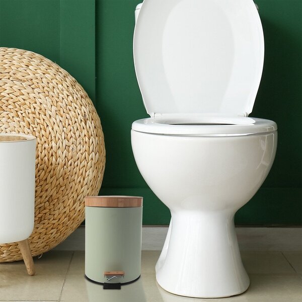 Világoszöld fém pedálos szemetes 3 l Greenish – Orion