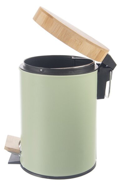 Világoszöld fém pedálos szemetes 3 l Greenish – Orion