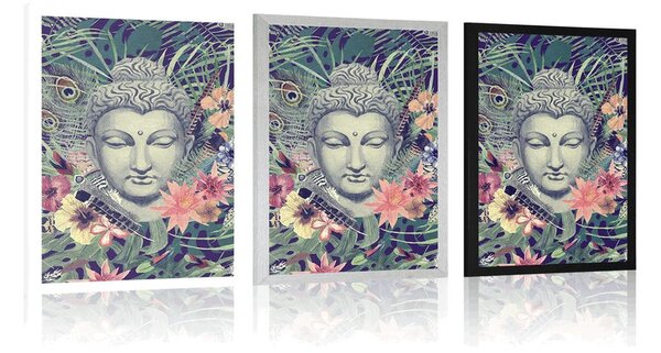 Poszter Buddha exotikus háttérrel
