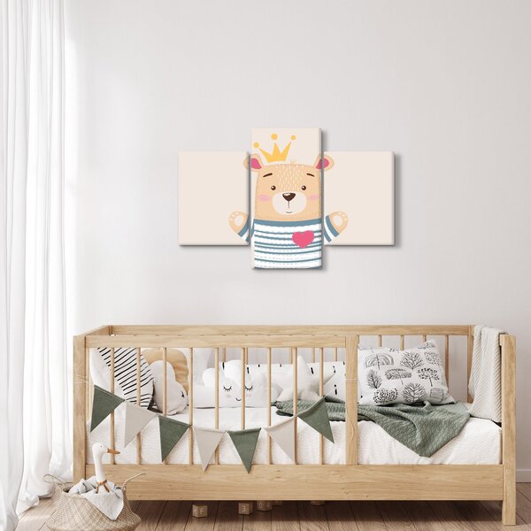 Kép - Teddy maci koronával (90x60 cm)