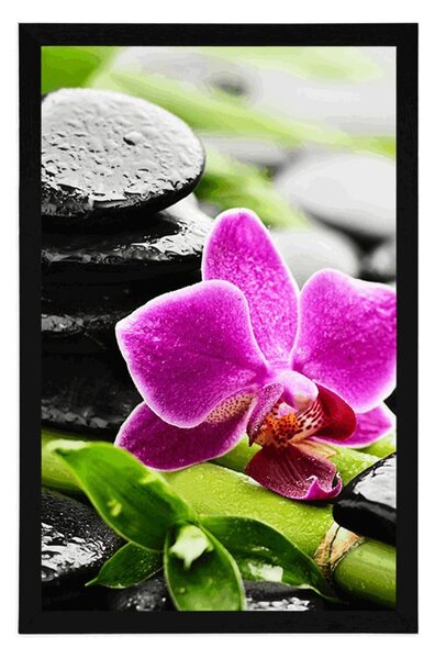 Poszter wellness csendélet lila orchideával