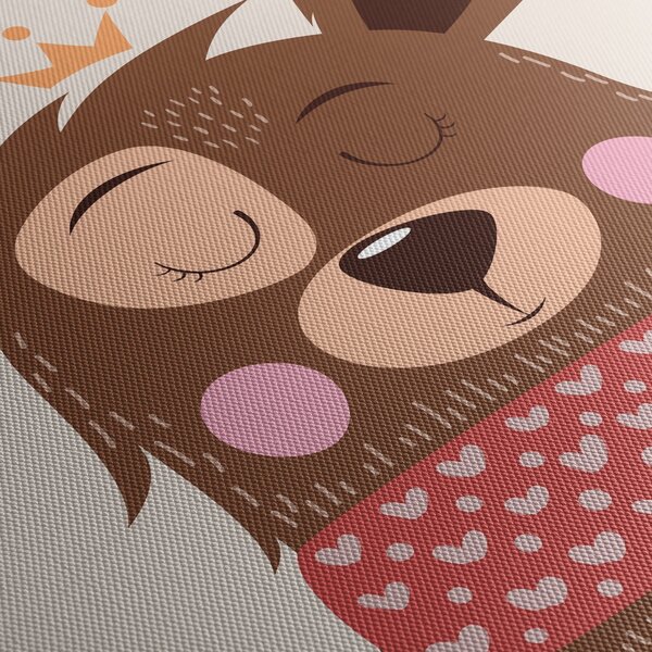Kép - Teddy maci piros sállal (órával) (90x30 cm)