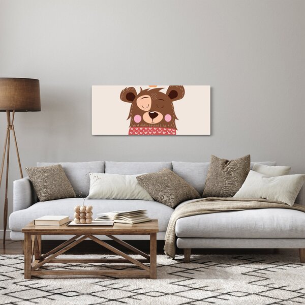 Kép - Teddy maci piros sállal (120x50 cm)
