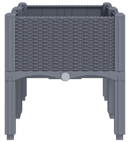 Kékszürke PP rácsos kerti ültetőláda 80 x 40 x 42 cm