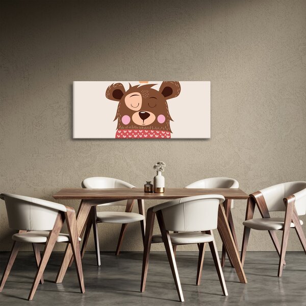 Kép - Teddy maci piros sállal (120x50 cm)