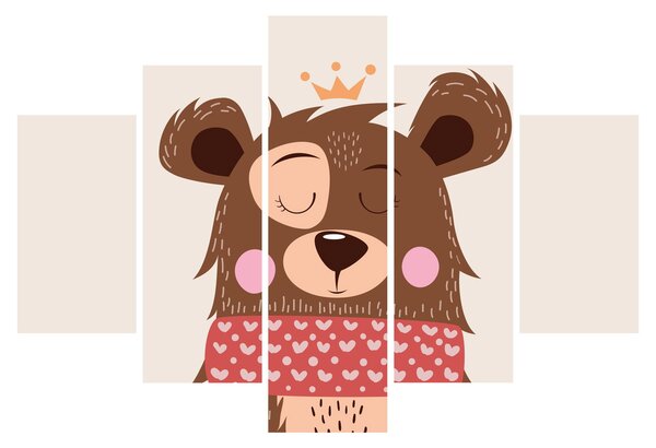 Kép - Teddy maci piros sállal (150x105 cm)