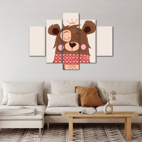 Kép - Teddy maci piros sállal (150x105 cm)