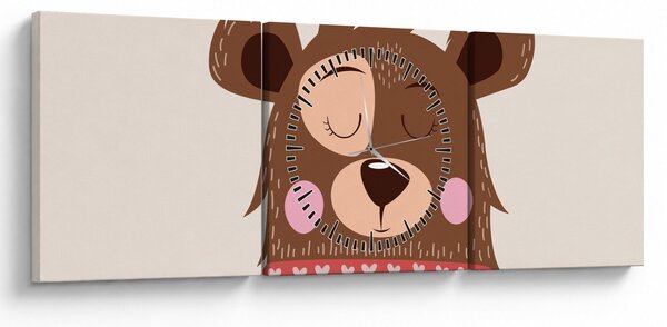 Kép - Teddy maci piros sállal (órával) (90x30 cm)