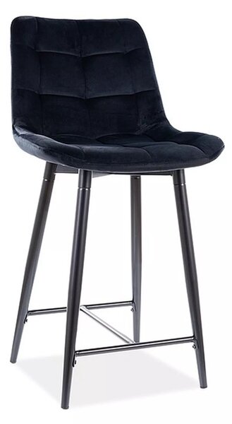 Chic H-2 Velvet Bárszék Fekete Bársony Kárpitozással