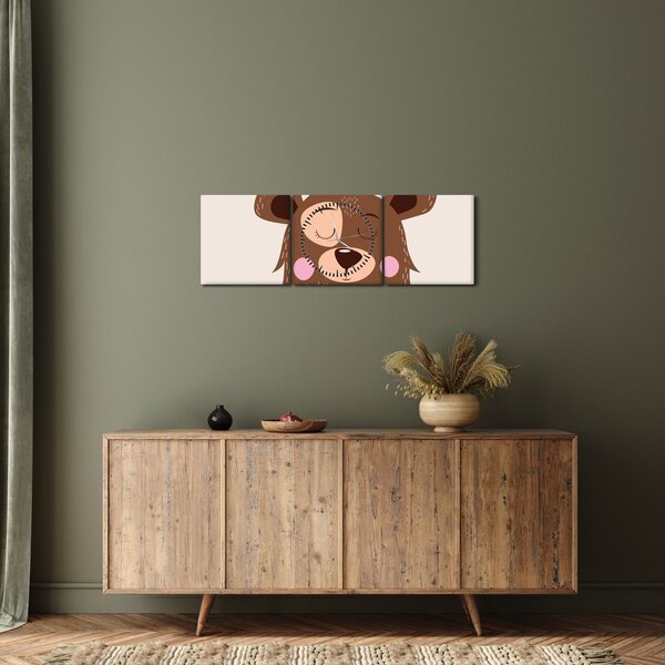Kép - Teddy maci piros sállal (órával) (90x30 cm)