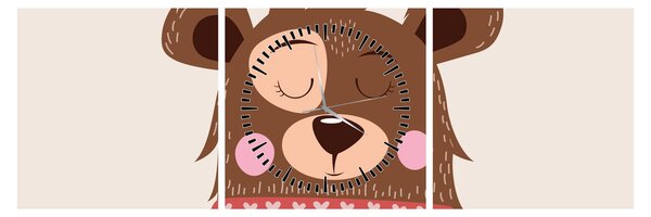 Kép - Teddy maci piros sállal (órával) (90x30 cm)