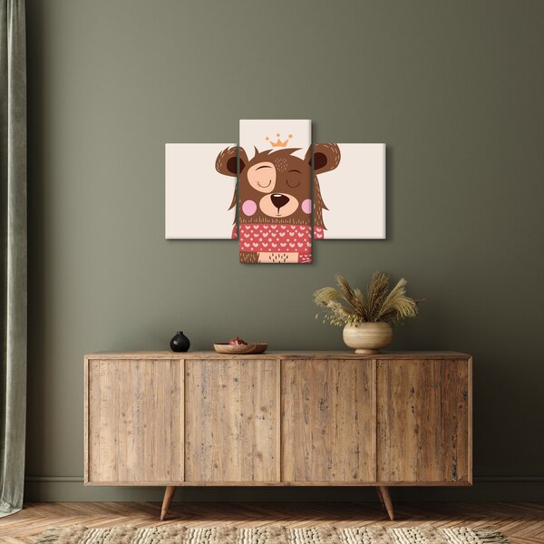 Kép - Teddy maci piros sállal (90x60 cm)