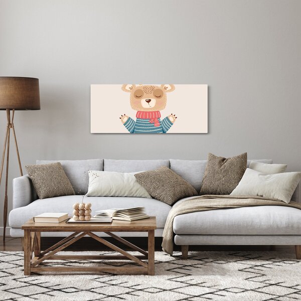 Kép - Bézs mackó koronával (120x50 cm)