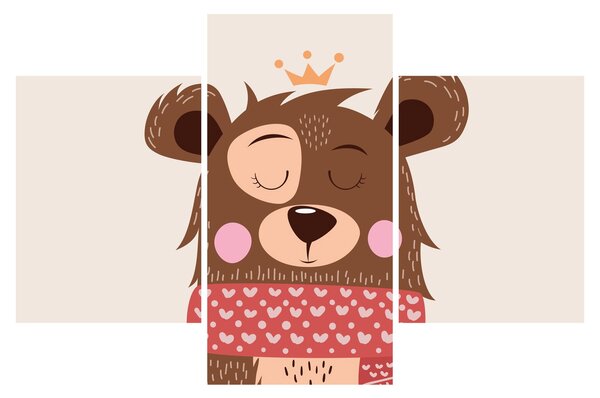 Kép - Teddy maci piros sállal (90x60 cm)