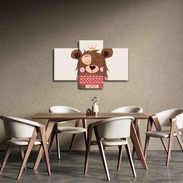 Kép - Teddy maci piros sállal (90x60 cm)
