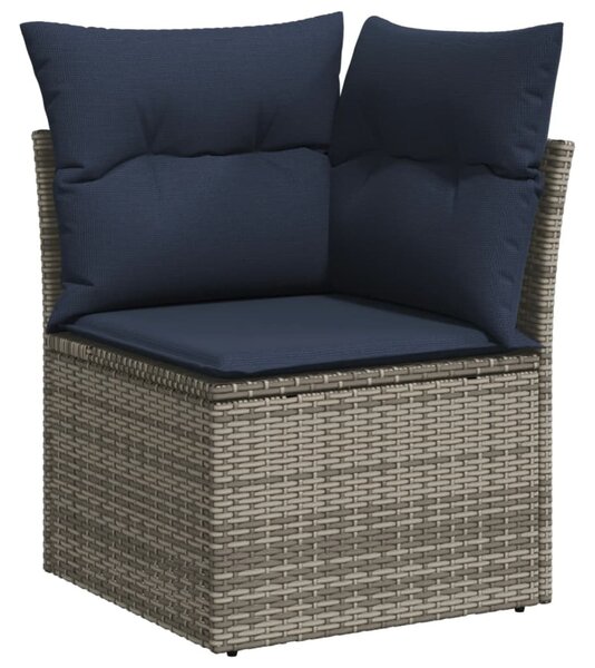 6 részes szürke polyrattan kerti ülőgarnitúra párnával