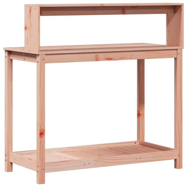 Tömör duglászfenyő ültetőasztal polcokkal 108 x 50 x 109,5 cm