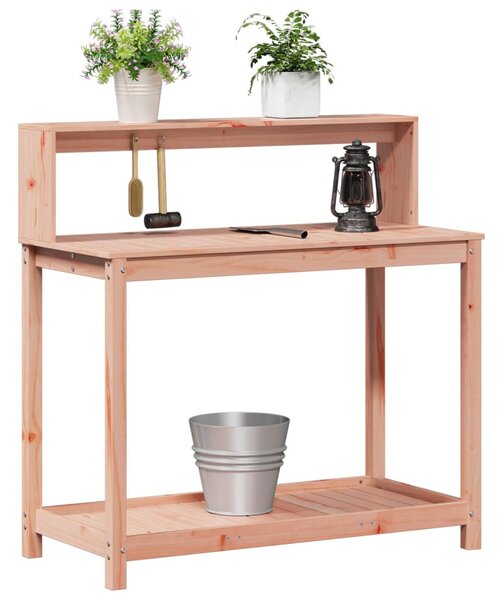 Tömör duglászfenyő ültetőasztal polcokkal 108 x 50 x 109,5 cm