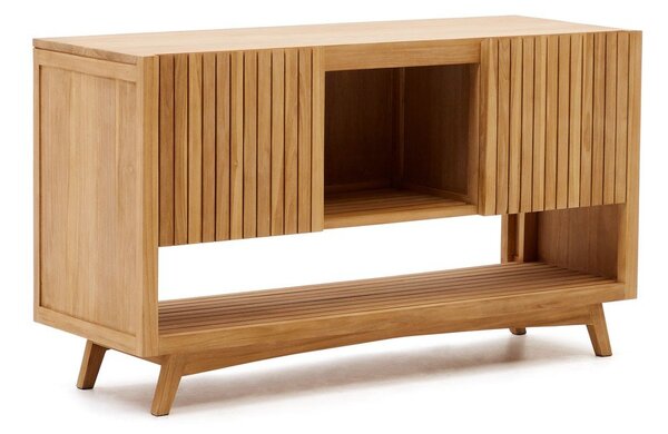 Natúr színű alacsony teakfa mosdó alatti szekrény 140x80 cm Kuveni – Kave Home