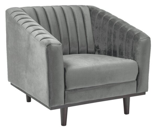 Asprey Velvet Luxus Fotel Bársony Szürke Bordázott