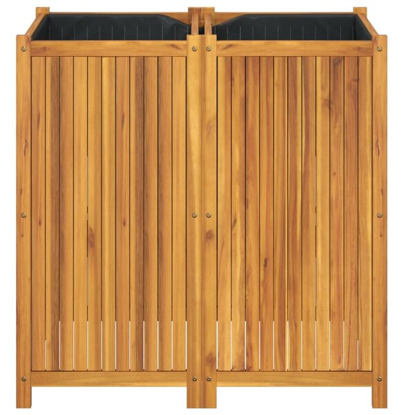 VidaXL tömör akácfa kerti virágtartó béléssel 100 x 50 x 100 cm