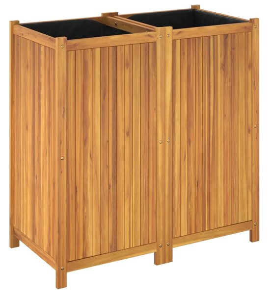 VidaXL tömör akácfa kerti virágtartó béléssel 100 x 50 x 100 cm