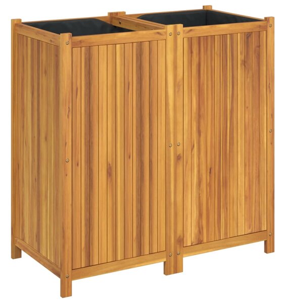 VidaXL tömör akácfa kerti virágtartó béléssel 100 x 50 x 100 cm