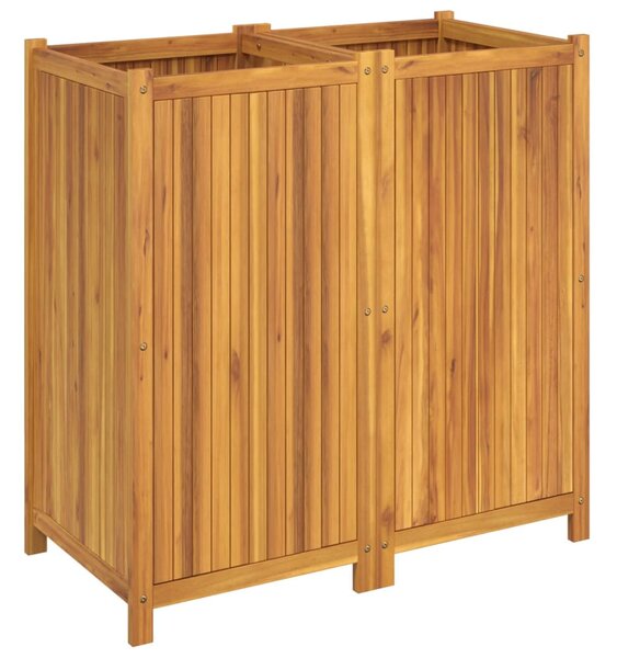 VidaXL tömör akácfa kerti virágtartó béléssel 100 x 50 x 100 cm
