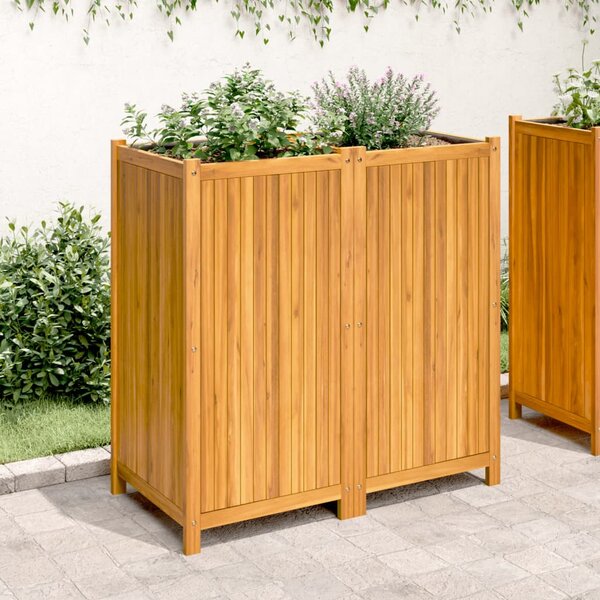 VidaXL tömör akácfa kerti virágtartó béléssel 100 x 50 x 100 cm