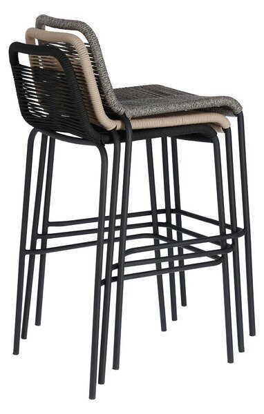 Glenville fekete acélszerkezetű bárszék, magasság 74 cm - Kave Home