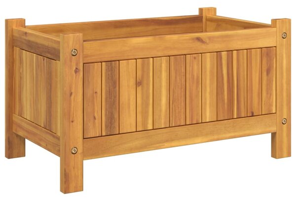 Tömör akácfa kerti virágtartó béléssel 54 x 31 x 30 cm