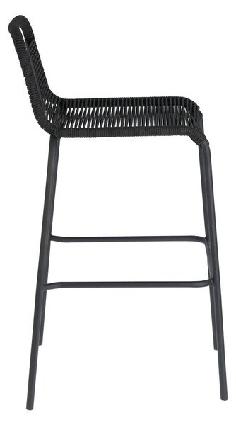 Glenville fekete acélszerkezetű bárszék, magasság 74 cm - Kave Home
