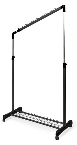 Fekete fém teleszkópos-gurulós ruhatartó állvány Under Stairs – Compactor