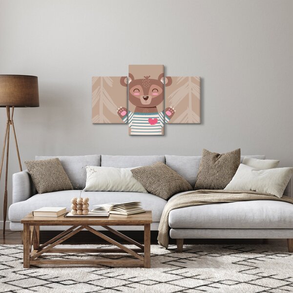 Kép - Mackó csíkos pólóban (90x60 cm)