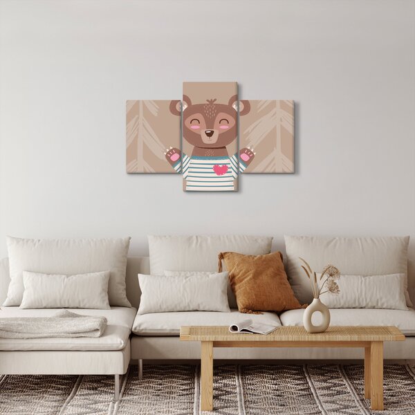 Kép - Mackó csíkos pólóban (90x60 cm)