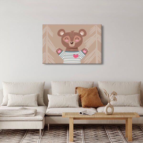 Kép - Mackó csíkos pólóban (90x60 cm)