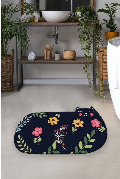 Fekete fürdőszobai kilépő 80x140 cm Cattest – Foutastic
