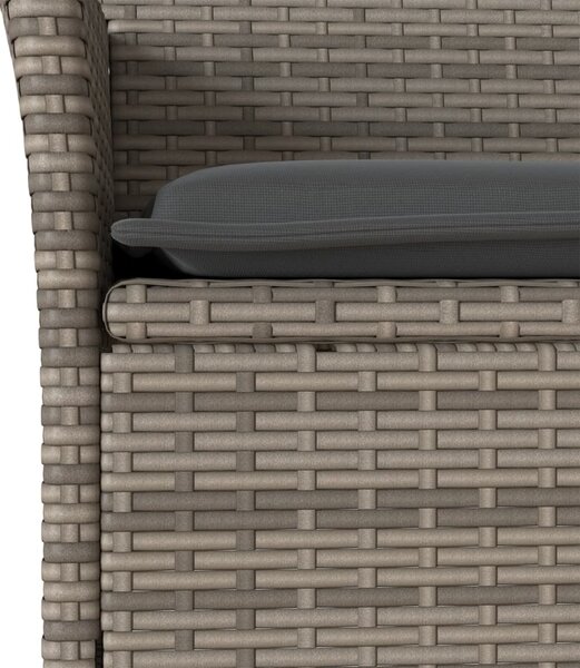 2 db szürke polyrattan kerti szék párnával