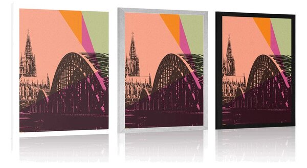 Poszter Köln város digitális illusztrációja