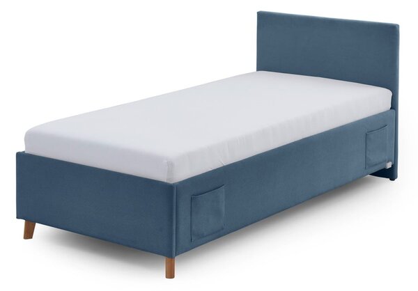 Kék kárpitozott ágyneműtartós gyerekágy ágyráccsal 90x200 cm Cool – Meise Möbel