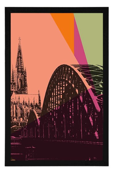 Poszter Köln város digitális illusztrációja