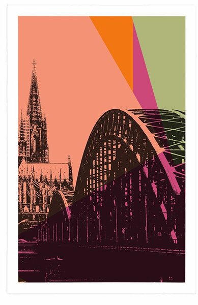 Poszter Köln város digitális illusztrációja