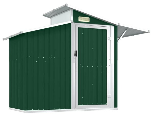 Zöld horganyzott acél kerti fészer 270 x 130 x 208,5 cm