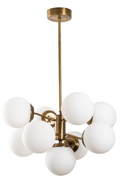 Fehér-sárgaréz színű függőlámpa üveg búrával ø 70 cm Mudoni – Opviq lights