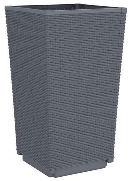 2 db kékszürke polipropilén kerti ültetőláda 32,5 x 32,5 x 57 cm