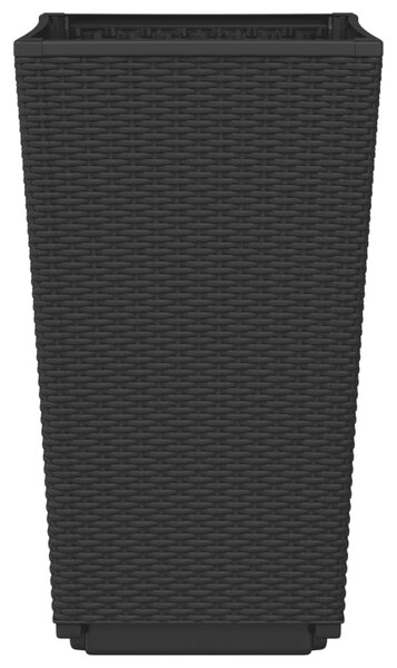 2 db fekete polipropilén kerti ültetőláda 32,5 x 32,5 x 57 cm