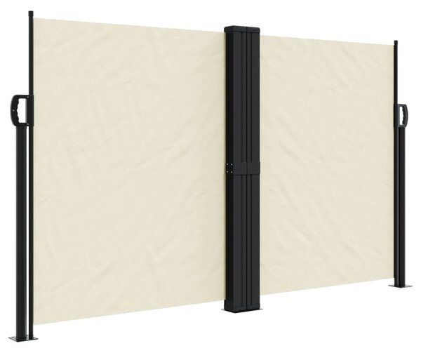 Krémszínű behúzható oldalsó napellenző 140 x 600 cm