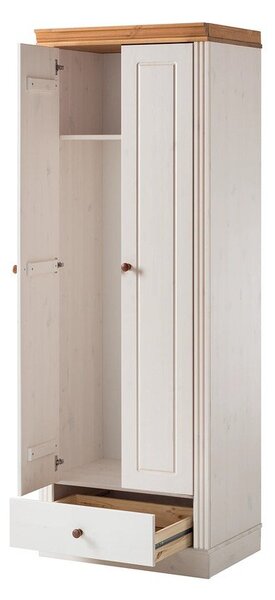 Fehér borovi fenyő ruhásszekrény 65x180 cm Anita – Støraa