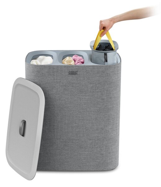 Szürke textil szennyeskosár 90 l Tota Trio – Joseph Joseph