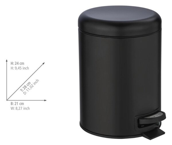 Leman fekete szemetes, 5 l - Wenko